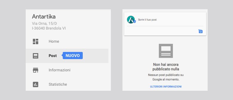 Posts section interface Google My Business