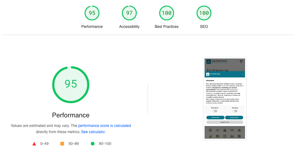 antartika google pagespeed Antartika