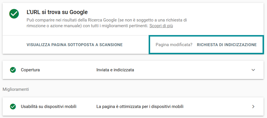 request indexing google search console