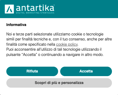 Cookie banner compliant with new rules January 2022