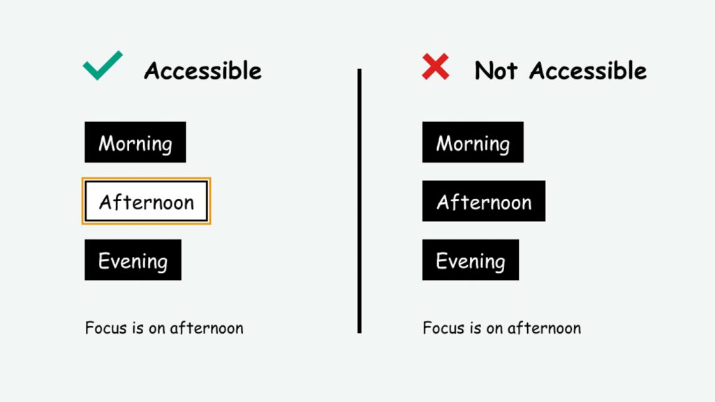 Example of using focus for web accessibility.