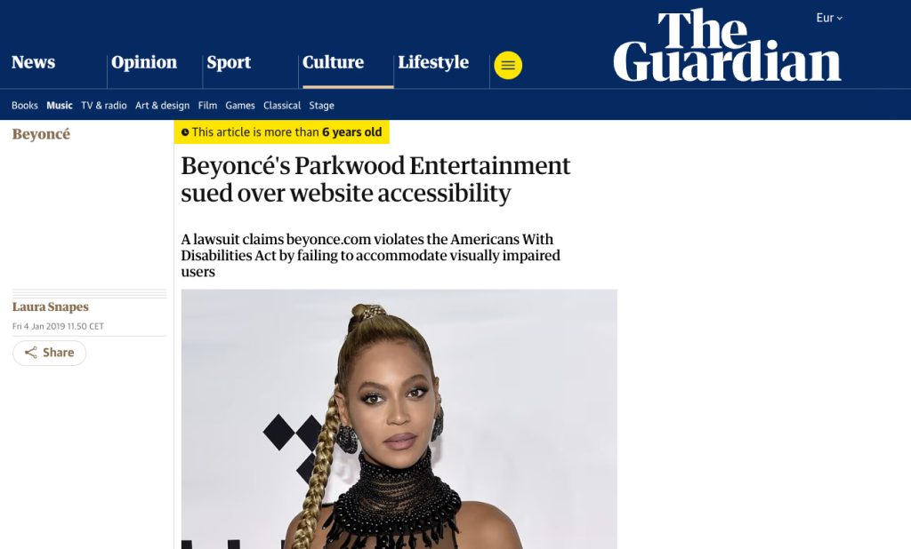 Screenshot The Guardian news